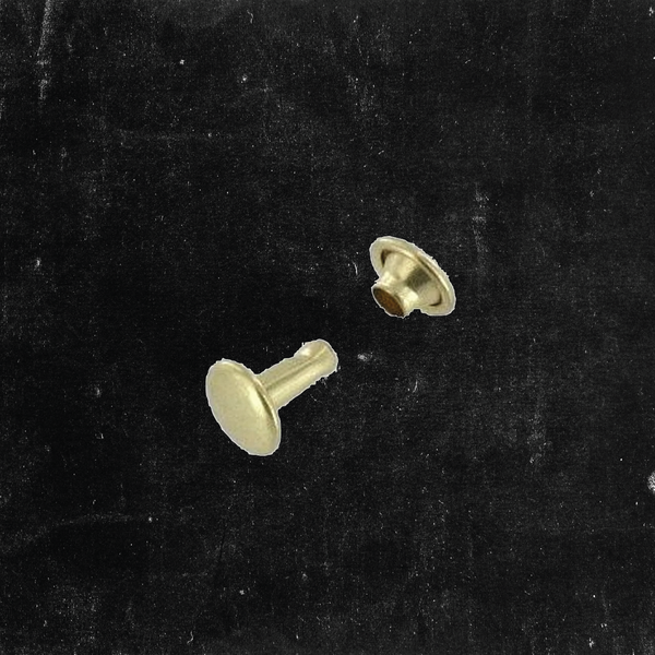 Double Cap Rivet, 7mm Cap, 7.9mm Post Solid Brass (100pc)