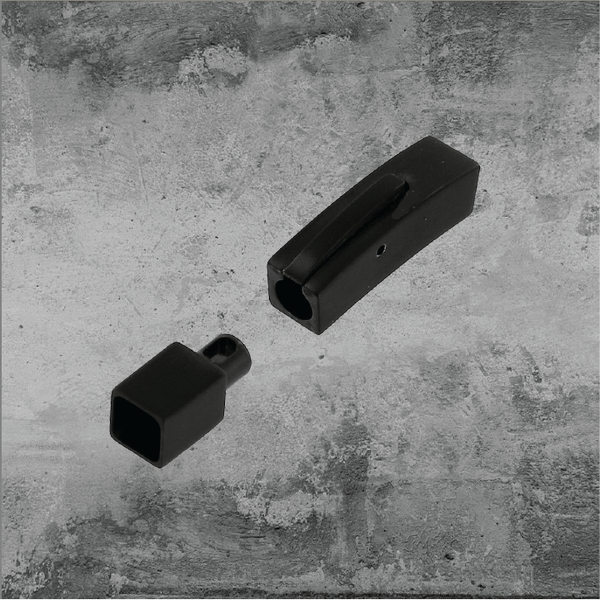 Bracelet Clasp - Matte Black Over Polished Stainless Steel 5mm