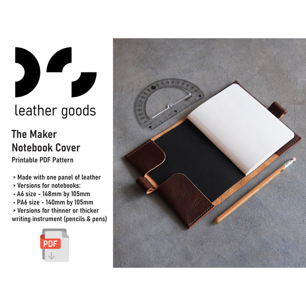 The Maker Notebook Cover - DS Leather Goods Template