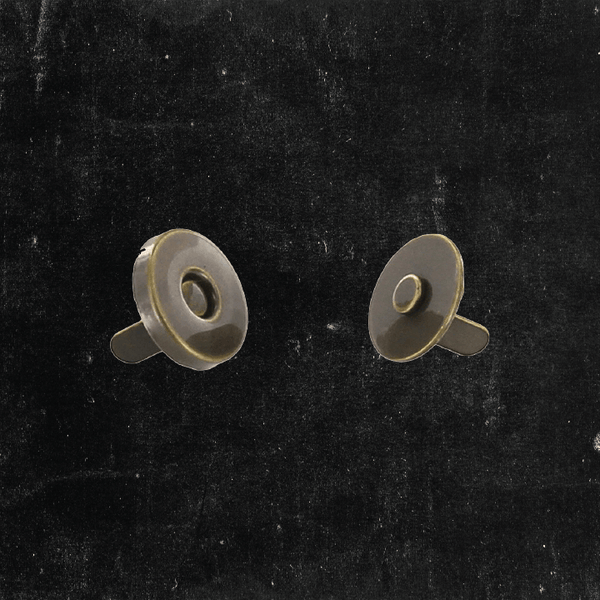 Magnetic Snap - Thin Round 12mm Antique Brass
