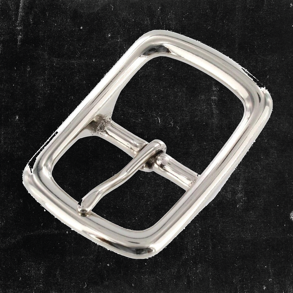Center Bar Buckle Nickel Plated 1"