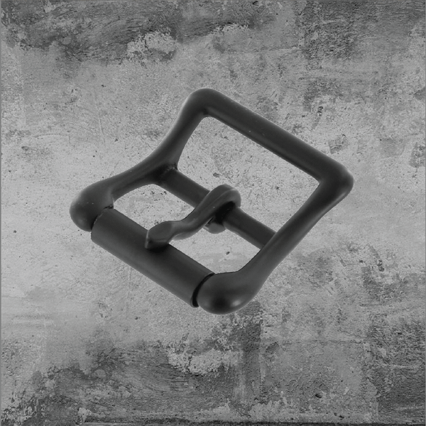 Center Bar Roller Buckle Black Matte 1"