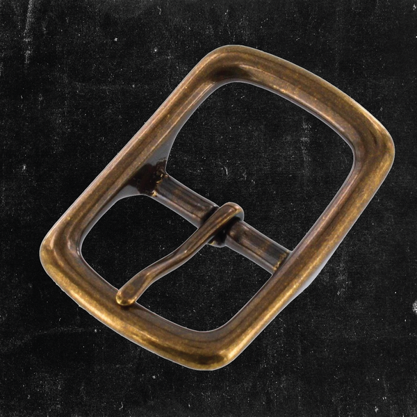 Center Bar Buckle Antique Brass 1"