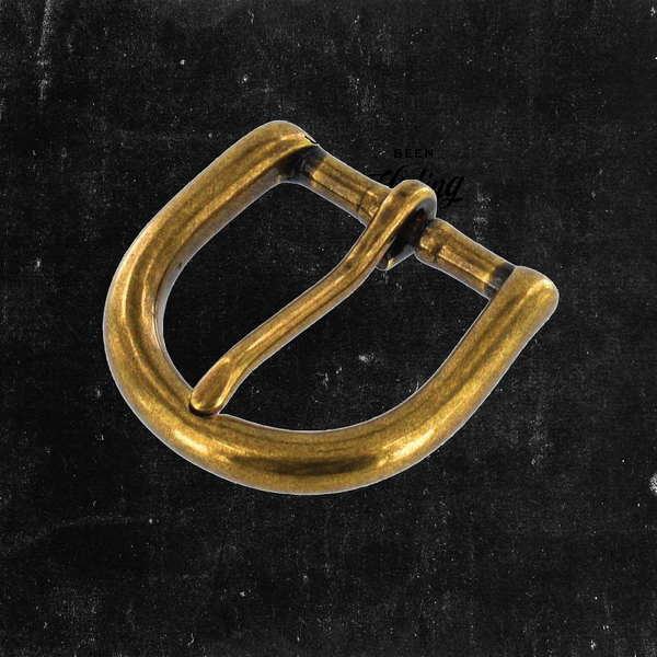 Heel Bar Buckle Antique Brass 1"