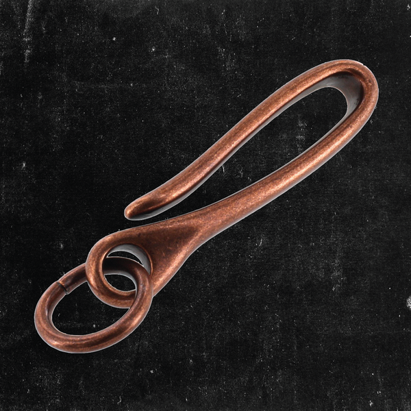 Belt Hook  2-3/4" w/3mm ring Copper over Solid Brass