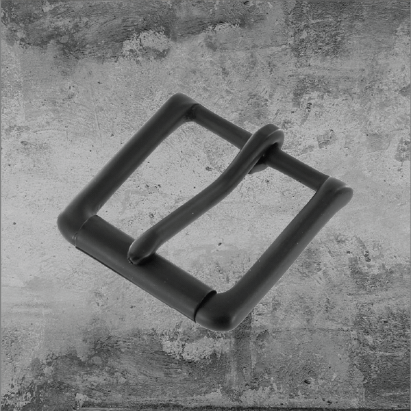 Heel Bar Roller Buckle Black Matte 1-1/4"