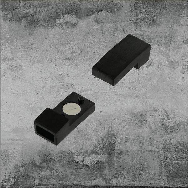 Magnetic Bracelet Clasp - Matte Black Stainless Steel 5.7 x 3.3mm