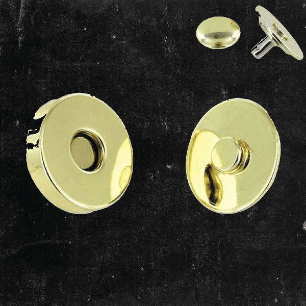 Thick Magnetic Snap / Rivet Back - Round 18mm Solid Brass