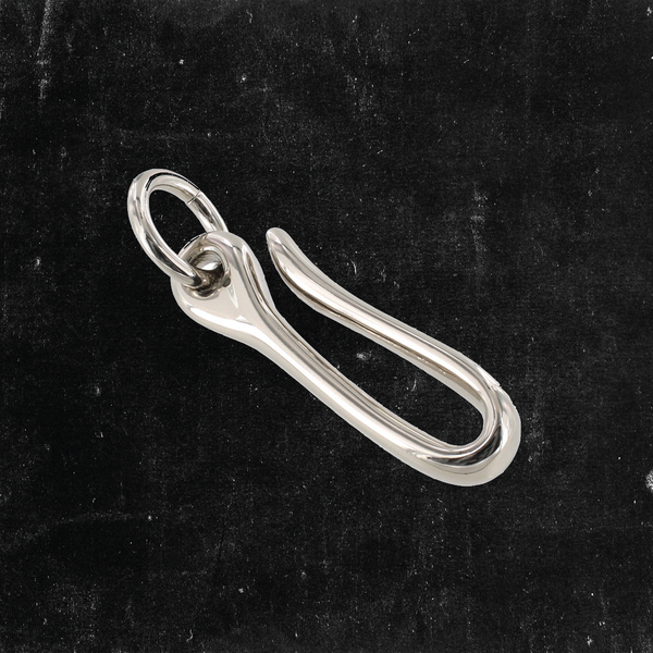 Small Belt Hook 2"  w/Ring Nickel Plated