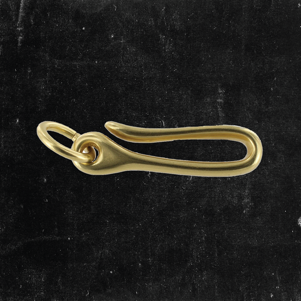 Small Belt Hook 2" w/Ring Solid Brass