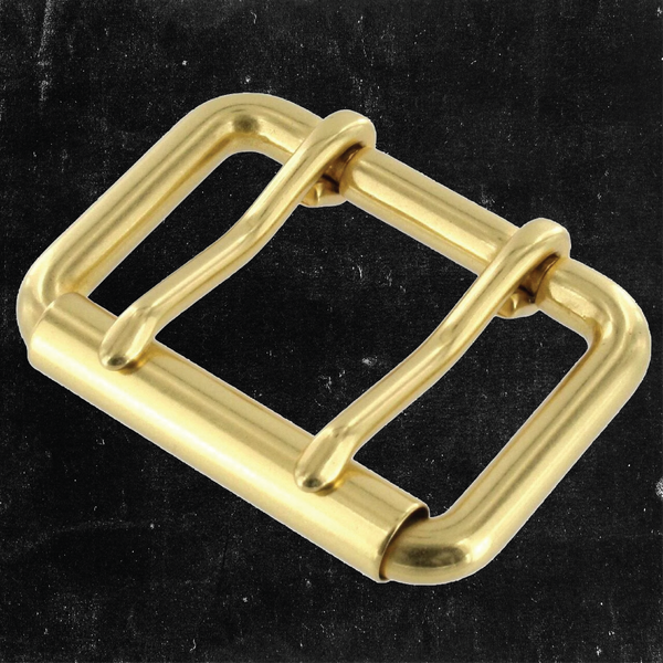 Double Prong Heel Bar Buckle Solid Brass 1 3/4"