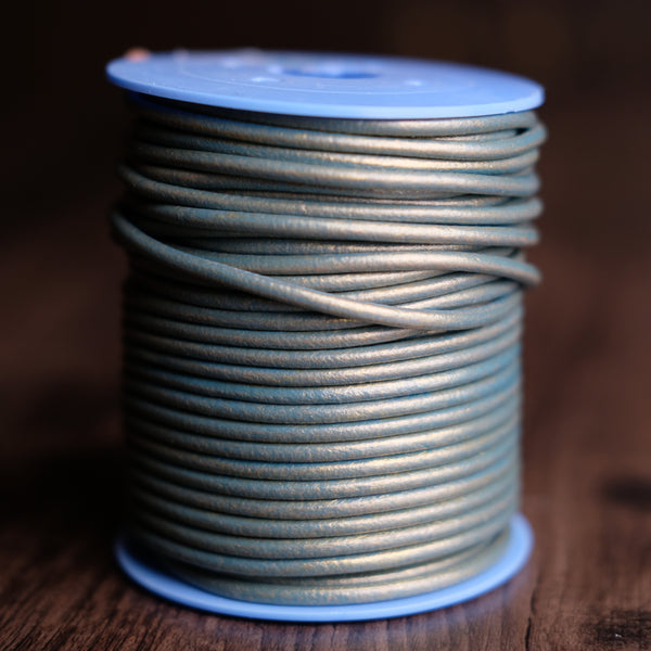 Gabarro Round Leather Cord - Pearlescent Turquoise 3mm