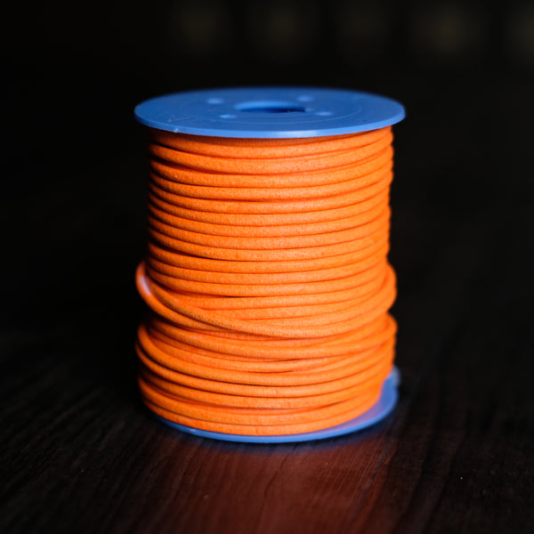 Gabarro Round Leather Cord - Fluorescent Orange 3mm