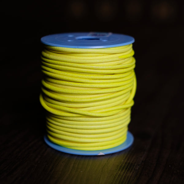 Gabarro Round Leather Cord - Fluorescent Yellow 3mm